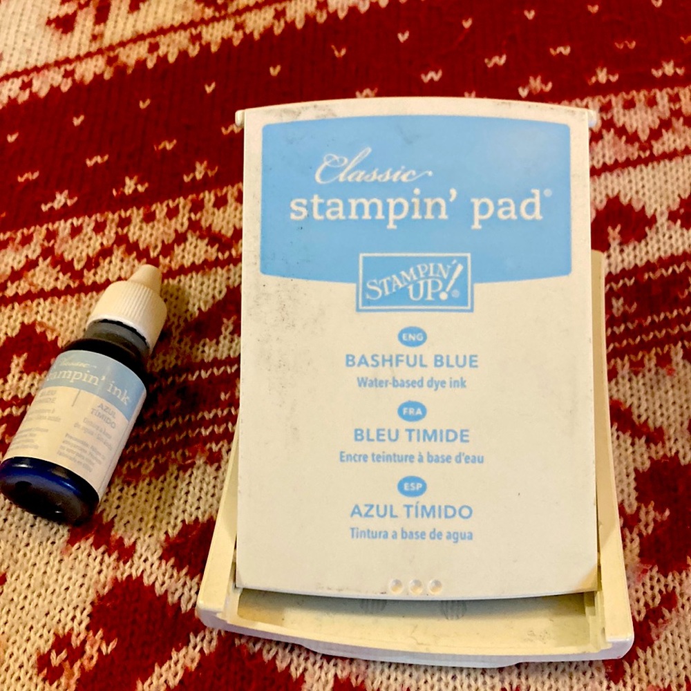 Stamping up bashful blue ink pad, and re-inker